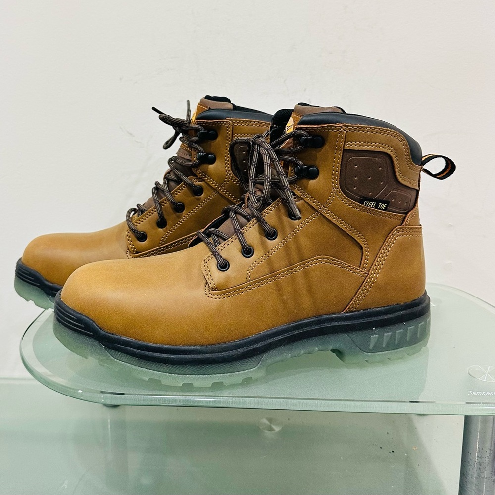 NWOT Brahma Men’s Size 8,5 USA Steel Toe Waterproof Brown Work Boots EUR 41,5